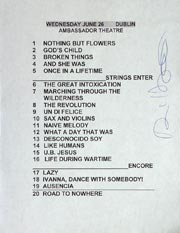 david byrne setlists setlist