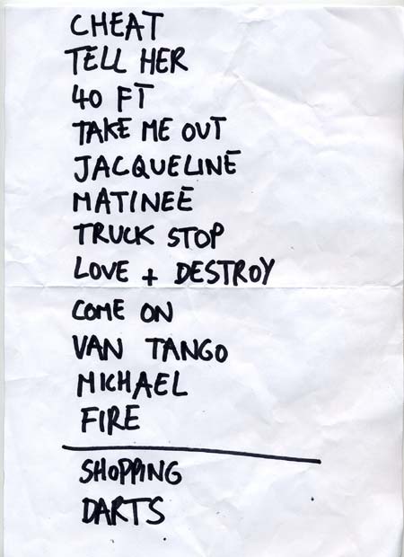 franz ferdinand setlist set list