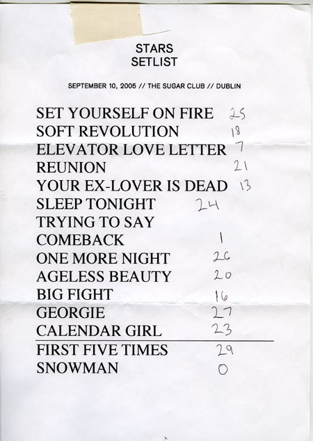 stars setlist set list